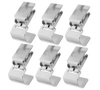 ZUNOXAZ 6pcs Stainless Steel Rug Clips Heavy Duty Clamps for Hanging Carpets and Tapestries Silver Curtain Display Holder Accessories for Home Decoration