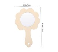 ZUNOXAZ 6Pcs Unfinished Wooden Hand Mirrors DIY Craft for Small Blank Makeup Mirrors for Boys and Kindergarten Family Art Activities