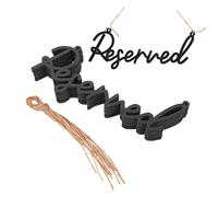 ZUNOXAZ 6Pcs Wedding Reserved Signs Hanging Wooden Chair Decorations with Rope Wear Resistant Elegant Table Cards for Reception Party Supplies Black