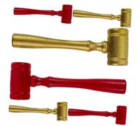 ZUNOXAZ 6pcs Wooden Judge Gavel Portable Courtroom Hammer with Smooth Edges for Auction Role Play Lawyer Judge in Dark Red and Gold
