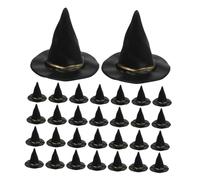 ZUNOXAZ 72pcs Black Witch Hats for Halloween DIY Crafts Tiny Party Hats for Dollhouse Decor Handmade Plastic Wizard Caps for Spooky Table Centerpieces and Festive Party Favors