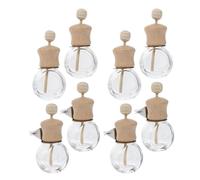 ZUNOXAZ 8pcs Car Vent Diffuser Bottles 10ml Glass Aromatherapy Air Freshener Clips Wooden Caps for Essential Oils Car Aroma Diffuser Fragrance Outlet for Vehicle Interior