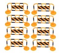 ZUNOXAZ 8pcs Miniature Traffic Roadblocks Fence Models with Bright Orange Barricades Lightweight and Realistic Traffic Sign for Role Play Mini House Decoration and Cognitive Development
