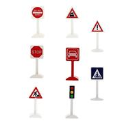 ZUNOXAZ 8pcs Miniature Traffic Signs Set Realistic Sand Table Decor for Educational Mini Traffic Props Enhance Learning Safety Awareness Micro Landscapes