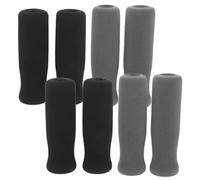 ZUNOXAZ 8pcs Non-Slip Sponge Foam Crutch Handle Grips with Central Hole Comfortable Walker and Cane Grip Covers for Seniors Black and Grey Padded Replacement Sleeves for Stability and