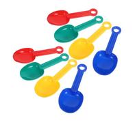 ZUNOXAZ 8pcs Plastic Mini Beach Sand for Colorful Cartoon Digging Tools with Red Yellow Blue Green Shovels for Outdoor Sand Play and Birthday Parties