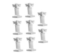 ZUNOXAZ 8Pcs Roman Pillar Statues Micro Landscape Decor Lightweight Candle Holders for Garden Balcony Living Vintage Style Plinths for Home Ornament