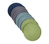 ZUNOXAZ 8pcs Silicone Drink Coasters Slip Resistant Desk Coasters for Office Home Use Absorbent Cup Mats Protective Surface Pads in Grey Blue Green