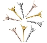 ZUNOXAZ 9pcs Metal Cribbage Pegs Finger Shaped Scoring Accessories for Card Games Portable Travel Game Marking Pegs for Family and Friends Party Use