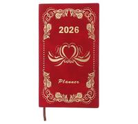 ZUNOXAZ A6 Weekly Monthly Planner: 2026 Pu Cover Notebook - Daily Schedule Business Budget Calendar Book Academic Student Travel Journal Red