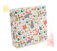 ZUNOXAZ Adjustable Dining Chair Cushion Pad for Boy Girl Comfortable Portable Booster Seat with Cozy Padding Easy-Clean Heightening Seat Mat for Boys and Happy Animals White