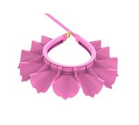 ZUNOXAZ Adjustable Shower Cap Silicone Ear Protector for Hair Wash Pink Lightweight Bath Hat with Quick Drain Slots for Shampoo Shield