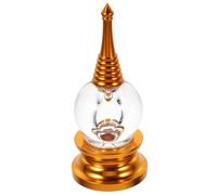 ZUNOXAZ Alloy Crystal Bodhi Pagoda Statue Small Buddhist Tower Ornament for Home Office Zen Decoration Tibetan Style Eastern Culture Display