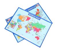 ZUNOXAZ America Wall Posters 2 Pack Geography Map World Map Educational Classroom Decor for Learning 20X14 Inches