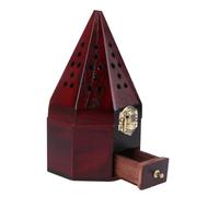 ZUNOXAZ Antique Pyramid Wood Hollow Aroma Burner Vintage Home Censer Decor for Aromatherapy Relaxation and Elegant Craft Display