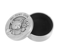 ZUNOXAZ Baby Fetal Hair Keepsake Box Baby First Curl Keepsake Round Stainless Steel Smooth Surface for Newborns and Boys and Girls