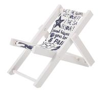 ZUNOXAZ Beach Chair Decoration Miniature Chair Nautical Coastal Beach Chair Decor Folding Chair Folding Beach Chair Padded Mini Chair Beachy Fabric Nautical Style Chairs Model Decor Wood