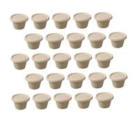 ZUNOXAZ Biodegradable Pulp Sauce Cups with Paper Lids 4oz Condiment Packing Holders Sealed Seasoning Containers for Takeaway and Food Service 50pcs