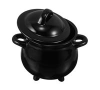 ZUNOXAZ Black Witch Cauldron Ceramic Mug with Lid Sturdy Soup Bowl for Halloween Party Favor Easy to Clean Spooky Coffee Cup for Fantasy Enthusiasts and Daily Use