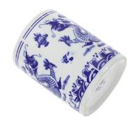 ZUNOXAZ Blue and White Porcelain Kitchen Utensil Bucket with Dragon Pattern Compact Spoon and Fork Holder Decorative Chopstick Container for Countertop Organization and Storage