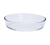 ZUNOXAZ Borosilicate Glass Baking Plate Heat Resistant Oven and Microwave Safe Multiuse Pizza Tray Oval Shape