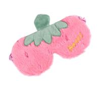 ZUNOXAZ Breathable Plush Sleep Mask Strawberry Design Soft Light Blocking Blindfold for Comfortable Sleep and Relaxation Cute Cartoon Pattern Suitable for Men and Women