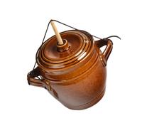 ZUNOXAZ Capacity Ceramic Pickles Jar with Creative Self Press Design for Fresh Food Storage Airtight Kitchen Container for Pickles Preserves Jams and Sauces
