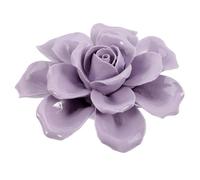 ZUNOXAZ Ceramic Flower Wall Hanging 3d Rose Ornament 9cm Purple Ceramic Wall Ornament Flower Decor for Living Room Background Decoration
