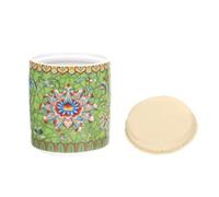 ZUNOXAZ Ceramic Tea Jar Sealed Tea Leaf Storage Container Multi-use Holder for Home Office Kitchen Decor Vintage Style Green Enamel