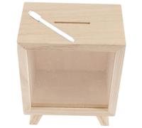 ZUNOXAZ Clear Window Wooden Piggy Bank with Pen Counting Savings Jar for Decorative Money Saving Box for Birthdays and Holidays Helps Develop Financial Skills and Habits