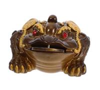 ZUNOXAZ Color-changing Golden Toad Tea Pet Resin Figurine for Feng Shui Luck and Prosperity Elegant Gold Finish Money Frog Ornament for Home Office Desk Decor Kung Fu Tea Accessory