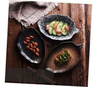 ZUNOXAZ Creative Ceramic Snack Plate with Retro Banana Leaf Design Sturdy Food Serving Tray for Fruits Pastries and Dishes Decorative Tableware with Anti-Skid Base for Home and Use
