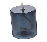 ZUNOXAZ Creative Glass Oil Lamp Candle Holder Large Dark Gray with Metal Wick Rope Elegant Indoor Decorative Oil Candle for Weddings Parties Banquets