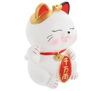 ZUNOXAZ Cute Fortune Cat Shaped Money Pot Piggy Bank for Bedroom and Desktop Decor Vinyl Cute Coin Saving Pot Charming Birthday Gift for Families and Friends