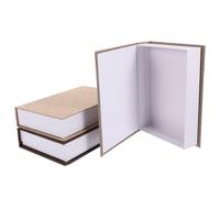 ZUNOXAZ Decorative Faux Book Storage Box 3Pcs Linen Simulation Book Ornament for Office Desk Photo Prop Keepsake Boxes