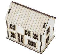 ZUNOXAZ DIY Wooden Christmas Village House Model Kit Fully Assembled Beige Miniature Wood Craft for Boys Adults Home Decor for Xmas Party Sandbox Scenes and Micro Gardens