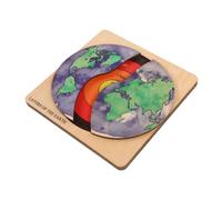 ZUNOXAZ Earth Structure Puzzle Kit for Age Educational Globe DIY Jigsaw for Early Learning Wooden Geography Model Seamless Craftsmanship for Spatial Imagination Development