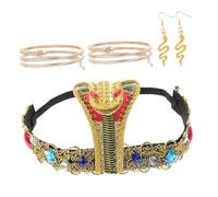 ZUNOXAZ Egyptian Snake Headband and Bracelets Lightweight and Cosplay Accessories for Women and Stylish Halloween Costume Jewelry
