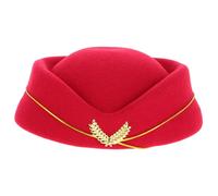 ZUNOXAZ Elegant Dark Red Flight Attendant Hat for Women Comfortable and Secure Fit Beret Cap for Airline Stewardess Costume Soft Material Suitable for Cosplay and Formal Uniform