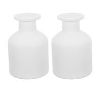 ZUNOXAZ Empty Diffuser Bottles 2pcs 150ml Glass round Oil Diffuser | Reed Diffuser Bottle, White Elegant Glass Design, Stable Base for Home and Vehicles