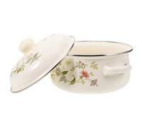 ZUNOXAZ Enamel Stockpot 5L Multi-Use Soup Pot Thickened Coating Stew Pot Ergonomic Handle for Home Kitchen and Slow Cooking