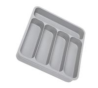 ZUNOXAZ Expandable Kitchen Utensils Organizer Tray with Separate Compartments Thickened PP Silverware and Cutlery Storage Box for Drawer Multipurpose Flatware Holder for Kitchen and
