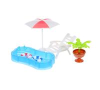 ZUNOXAZ Fairy Garden Pool Decor Beach Chair Pools Furniture Model Beach Miniature Decor Dollhouse Garden Accessories Decoration Plastic