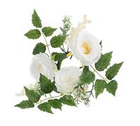 ZUNOXAZ Floral Candle Ring Wreath Fake Flower Centerpiece Lightweight Table Decoration for Home Party Wedding Romantic Atmosphere Spring Summer Decor