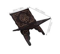 ZUNOXAZ Foldable Wooden Quran Bible Book Stand with Adjustable Slots Engraved Prayer Holder for Muslim Reading Cookbook Magazine Display Sturdy Ergonomic Religious Bookshelf in Brown