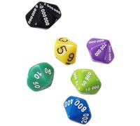 ZUNOXAZ Game Dice Numbered Multi-Sided Plastic Dice Set 6Pcs Portable for Board Games Bar and Social Gatherings Random Color