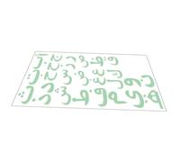 ZUNOXAZ Glow the Dark Arabic Alphabet Wall Sticker for Bedroom and Living Room with Self-Adhesive Design and Green PVC Material Decorative Decal for Children's Early Learning
