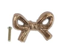 ZUNOXAZ Gold Metal Bow Drawer Pull Handle, Single Hole Cabinet Door Knob for ’ Room Wardrobe Dresser, Decorative Bow Shaped Cabinet Handle in Vintage Style