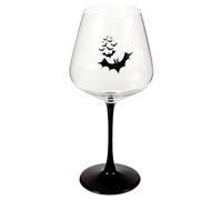 ZUNOXAZ Halloween Vampire Bat Wine Glass Goblet Vintage Burgundy Crystal Wine Cup for Party Drinks Adults Unique Black Tie Design for Halloween Weddings Banquets and Family Gatherings
