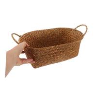 ZUNOXAZ Handwoven Straw Bread Basket with Dual Handles Washable Organizer for Fruits and Eggs Large Storage for Kitchen and Picnic Breathable Handmade Pantry Shelf Basket